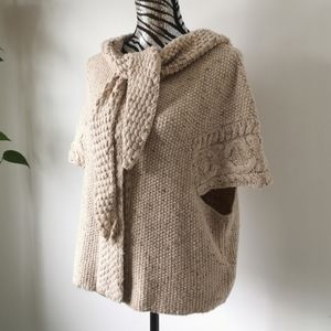 Far away from close knit hooded sweater